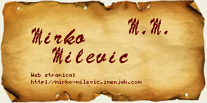 Mirko Milević vizit kartica